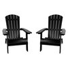 Flash Furniture Black All-Weather Folding Adirondack Chairs, PK 2 2-JJ-C14505-BLK-GG